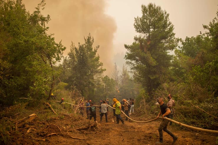 יוון שריפה שריפות יער האי אביה