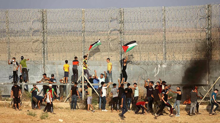 עימותים בין צה"ל לפלסטינים ליד גדר הגבול עם עזה