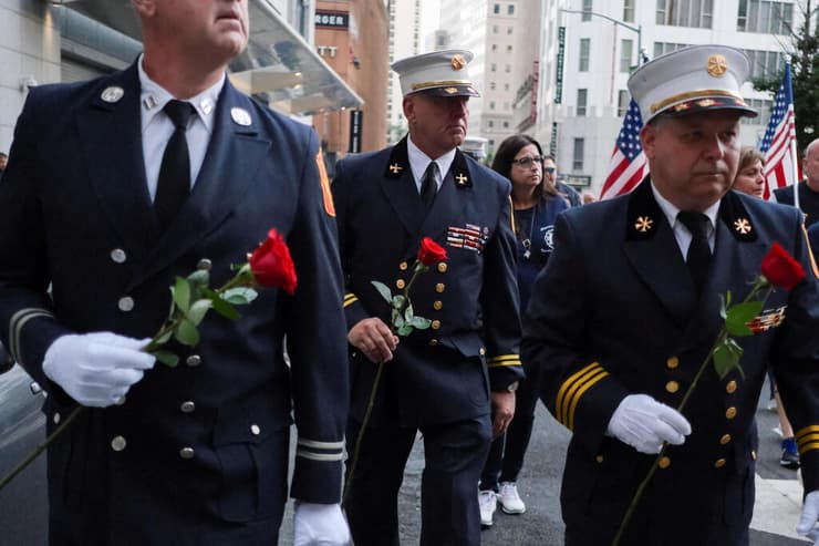 ארה"ב 11 בספטמבר טקסי זיכרון כבאים ניו יורק