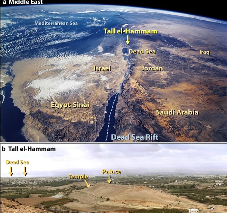 למעלה: האזור שבו נמצא האתר ההיסטורי, למטה: אתר החפירות בירדן