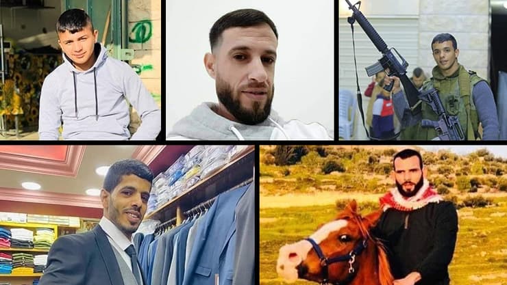הרוגים מהתקרית באזור ג'נין אוסאמה סבח, יוסף סבח, אחמד זהראן,  זכריא בדואן ומחמוד חמידאן