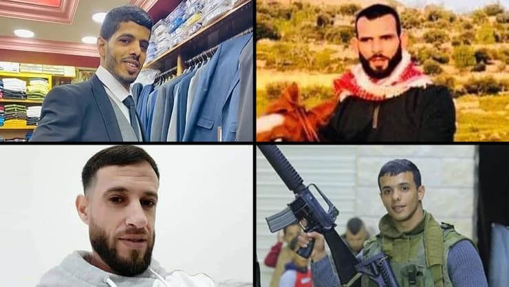 הרוגים מהתקרית באזור ג'נין אוסאמה סבח, אחמד זהראן,  זכריא בדואן ומחמוד חמידאן