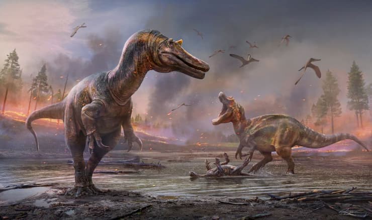 שחזור של שני הדינוזאורים  