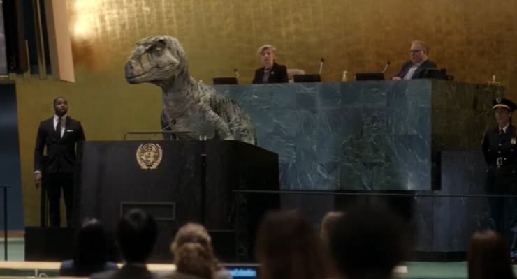 הדינוזאור פרנקי בנאומו באו"ם