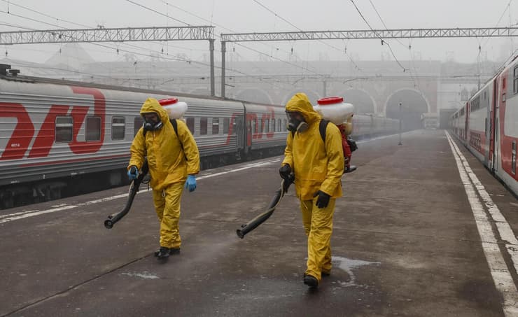 מוסקבה רוסיה חיטוי תחנת רכבת