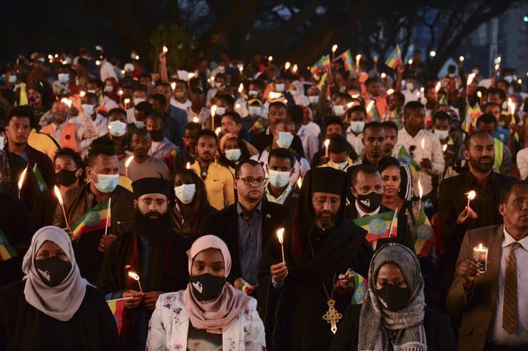 אתיופיה אדיס אבבה טקס זיכרון לחיילים שנהרגו במלחמה מול המורדים מ תיגראי
