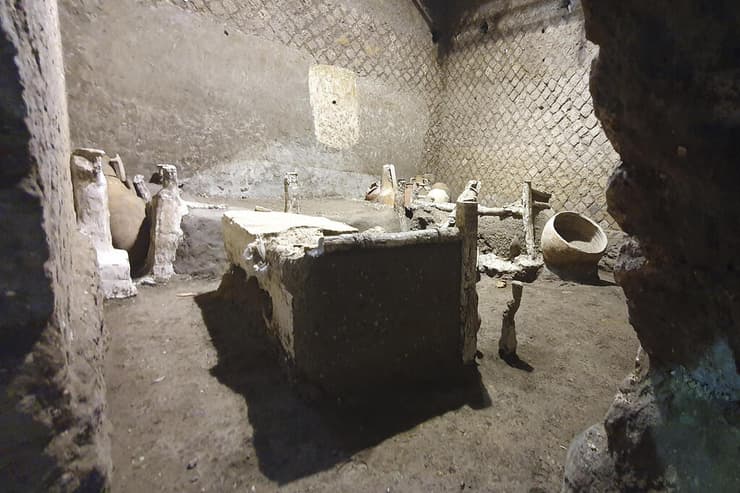 חדר שנשמר בשלמותו וילה ליד פומפיי גרו בו עבדים רומי