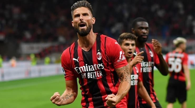 אוליבייה ז'ירו חוגג במדי מילאן (רויטרס) אוליבייה ז'ירו חוגג במדי מילאן