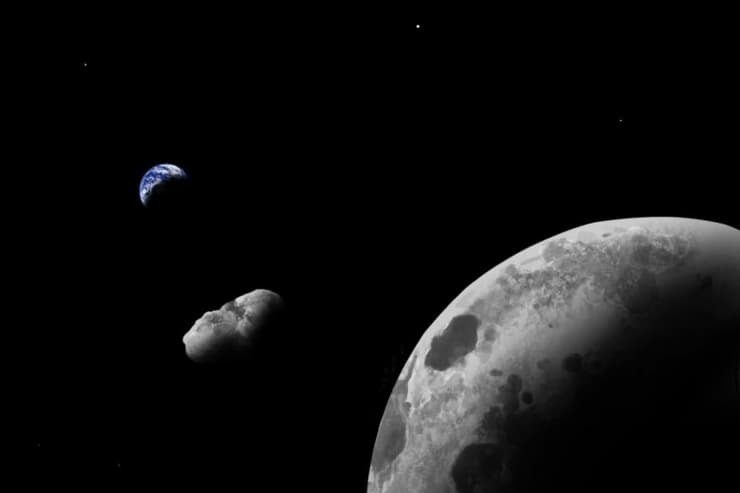 הירח, כדור הארץ והחלק שהתנתק מהירח