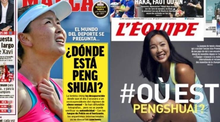 פנג שוואי על כותרות העיתונים
