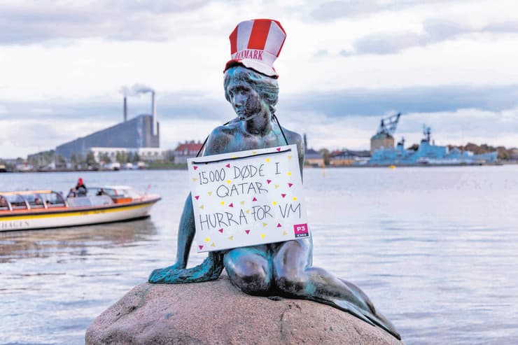 המחאה הגיעה גם לפסל המפורסם בדנמרק