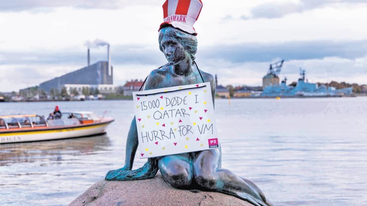 המחאה הגיעה גם לפסל המפורסם בדנמרק
