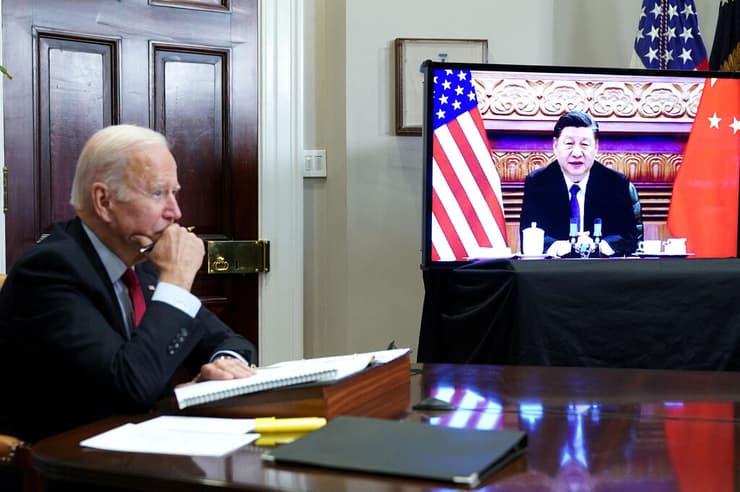 נשיא סין שי ג'ינפינג בפגישה עם נשיא ארה"ב ג'ו ביידן