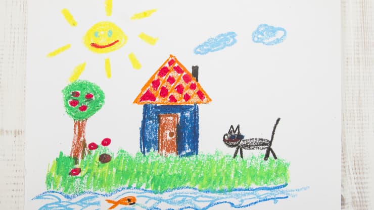 ילדים מציירים בית