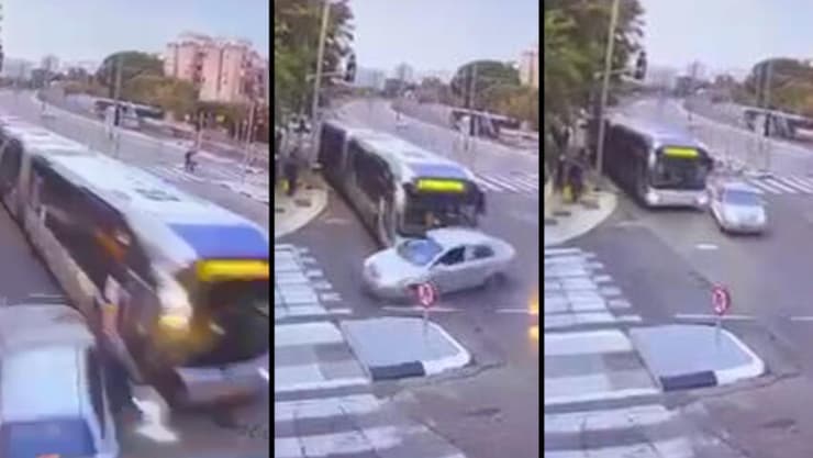 תיעוד מתאונת הדרכים בתל אביב