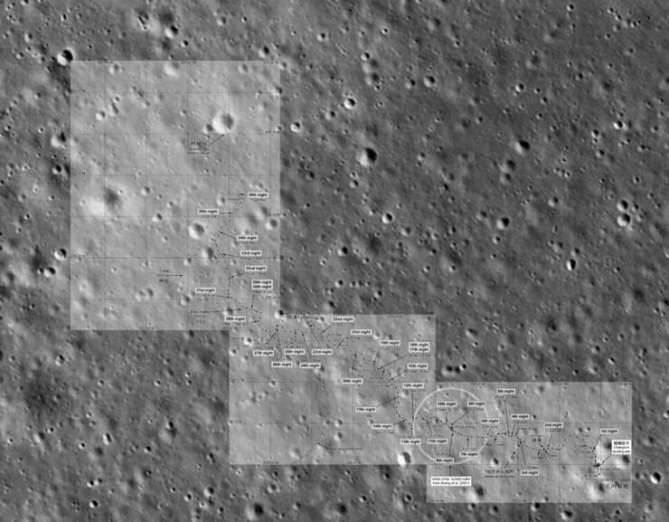 תמונה שצילמה המקפת LRO של האזור שבו פועל רכב החלל הסיני