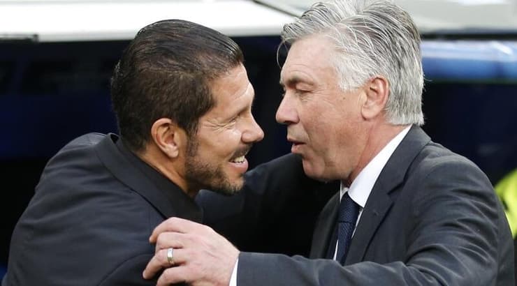 קרלו אנצ'לוטי ודייגו סימאונה (רויטרס) קרלו אנצ'לוטי ודייגו סימאונה