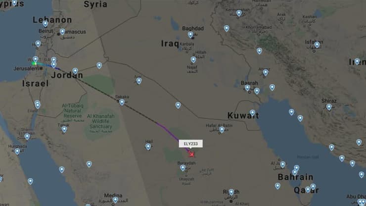 לראשונה בגלוי: מטוס ראש הממשלה מעל השטח האווירי הסעודי