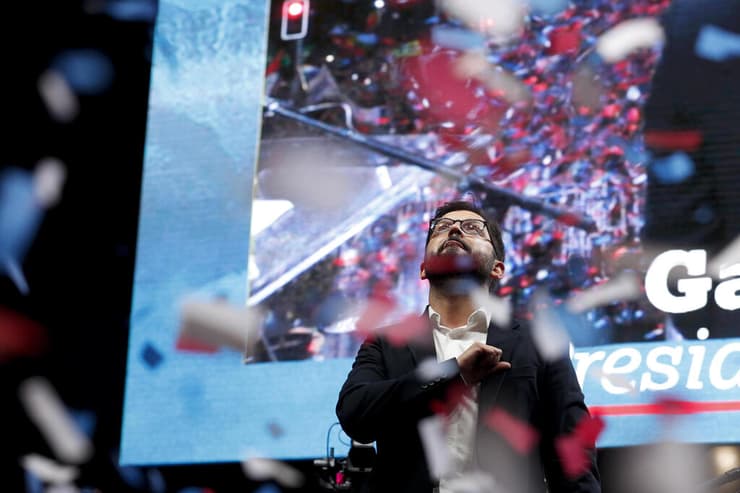 גבריאל בוריץ' ה נשיא החדש של צ'ילה נאום הניצחון ב סנטיאגו