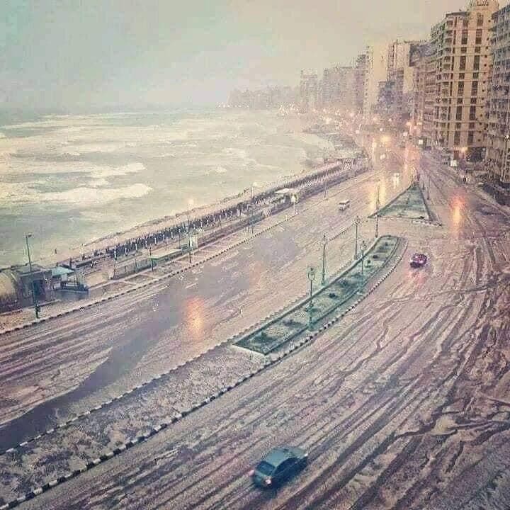 מצרים סופה מזג אוויר סוער ברד אלכסנדריה אלכסנדרייה
