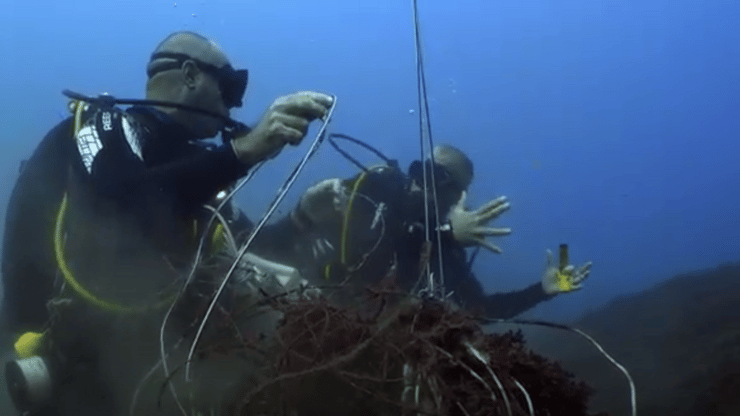 פינוי רשת ימית בשמורה הימית ראש הנקרה