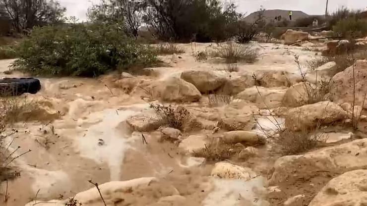 צילום: נילי דבש רשות הטבע והגנים נחל צין זורם על הכביש