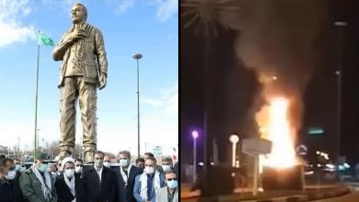 איראן הוצת פסל בדמותו של קאסם סולימאני