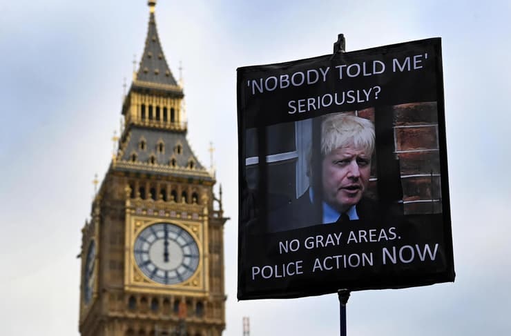 לונדון הפגנה נגד בוריס ג'ונסון ראש ממשלת בריטניה