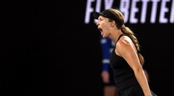 דניאל קולינס חוגגת (רויטרס) דניאל קולינס חוגגת