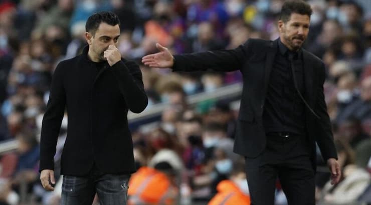 דייגו סימאונה וצ'אבי (רויטרס) דייגו סימאונה וצ'אבי