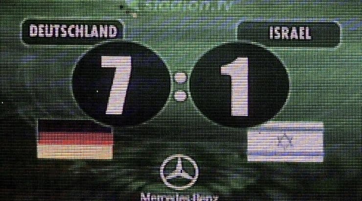 לוח התוצאות במשחק בין ישראל לגרמניה