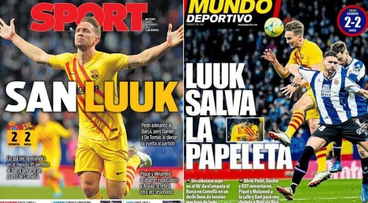 לוק דה יונג על כותרות העיתונים בספרד