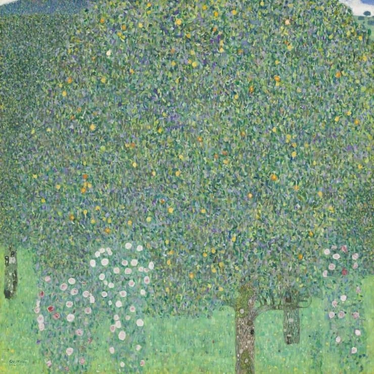 "שיחי ורדים תחת העצים". האמן: גוסטב קלימט. שווי מוערך: מאות מיליוני דולרים
