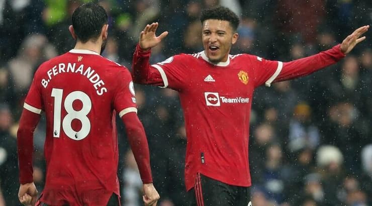 ג'יידון סאנצ'ו וברונו פרננדש (רויטרס) ג'יידון סאנצ'ו וברונו פרננדש