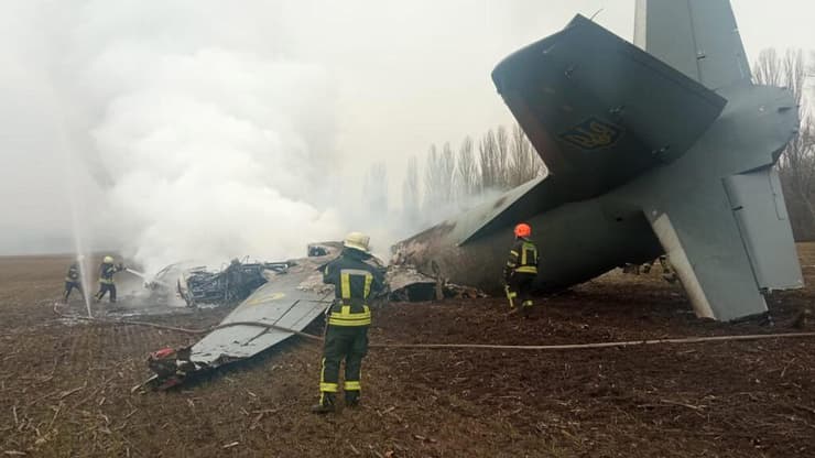 מטוס צבאי של אוקראינה שהופל