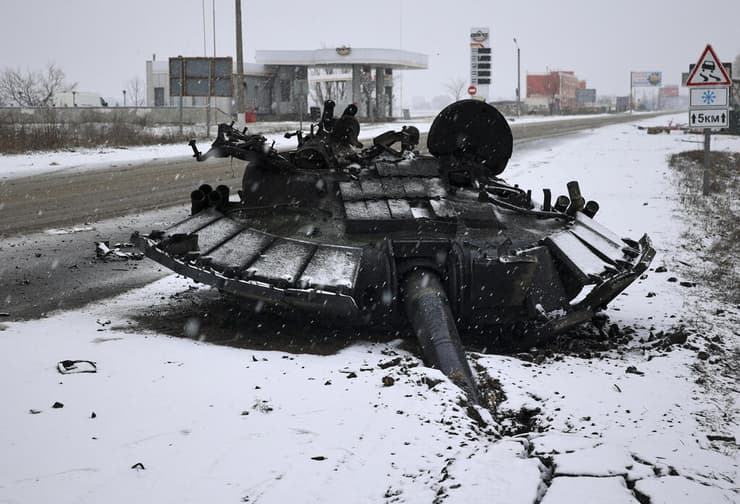צריח של טנק רוסי שבור בחרקוב