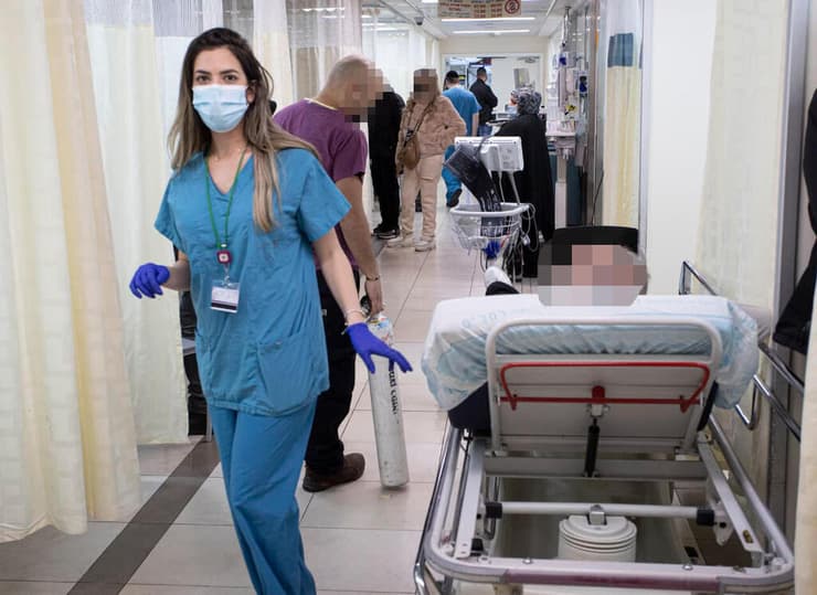 עומס במיון בבית חולים רמב''ם בחיפה