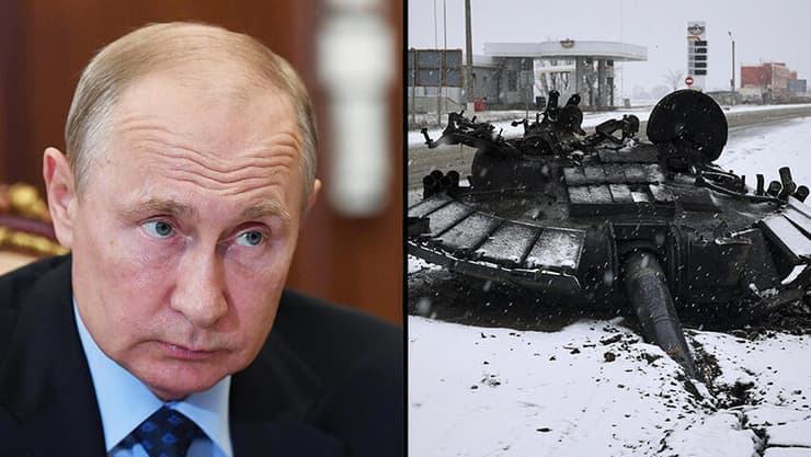 טנק רוסי שנפגע במלחמה באוקראינה    