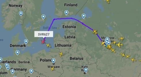 טיסת חברת URAL הרוסית לקלינינגרד, עיקוף גדול מעל אסטוניה ולטביה