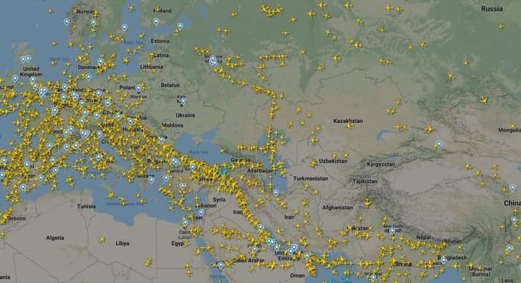 תמונה אווירית של אירופה ורוסיה בפרט