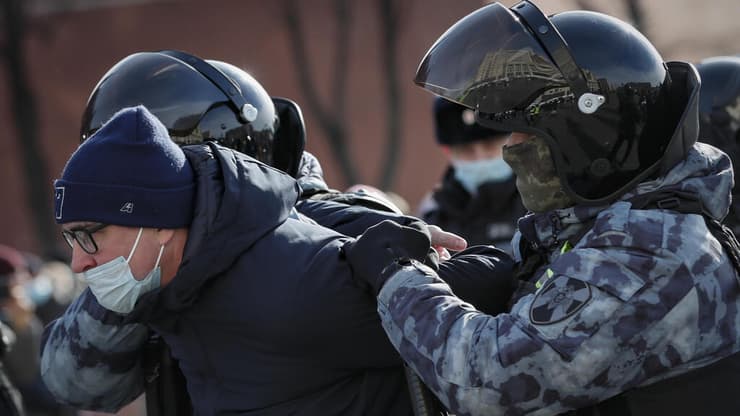 מעצר מפגינים במוסקבה