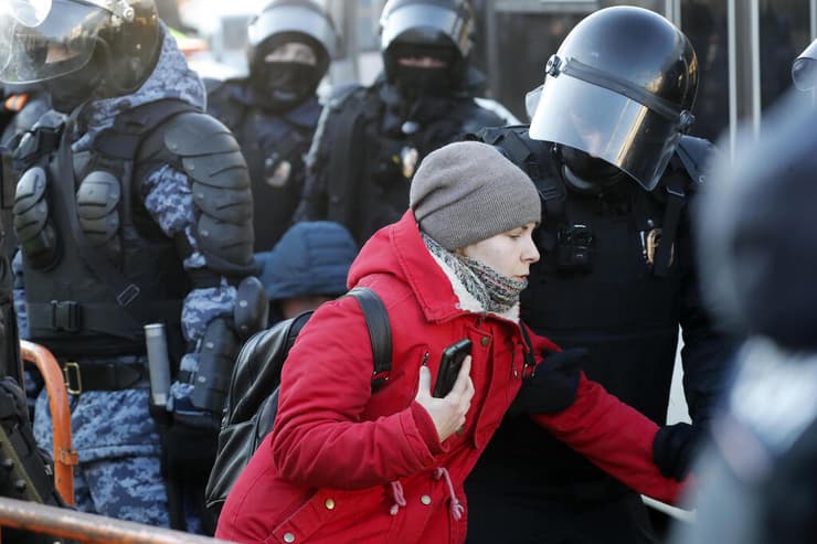 מעצר מפגינים ברוסיה