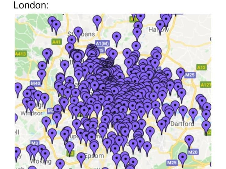 מפת אפליקציית סייף אפ Safe Up - לונדון ובודפשט