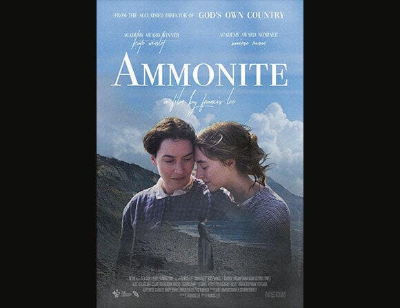 הסרט מתאר מפגש בין אנינג למורצ'יסון, ומערכת יחסים רומנטית - שכנראה מעולם לא התרחשה. פוסטר הסרט "אמוניט"