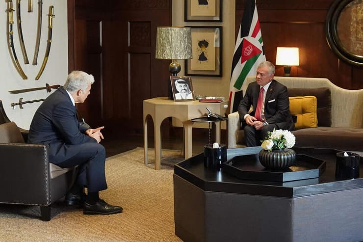 שר החוץ יאיר לפיד פגישה עם מלך ירדן עבדאללה