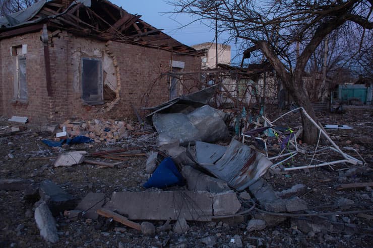 בית שנפגע מטיל רוסי באוקראינה