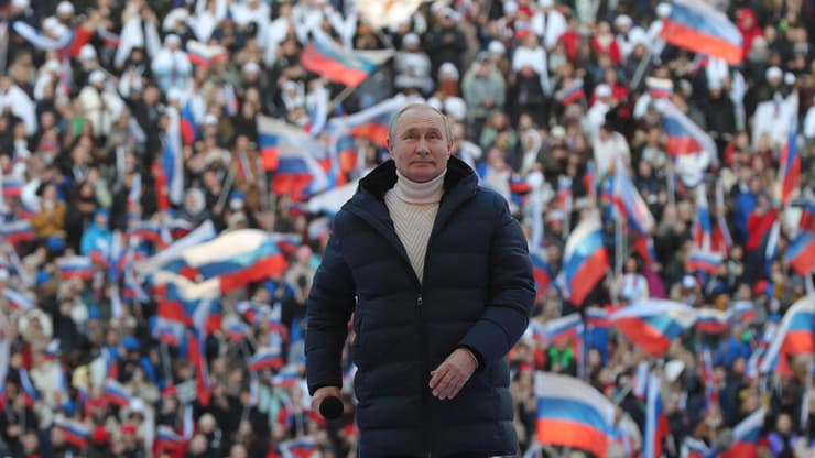 וולדימיר פוטין נשיא רוסיה חגיגוות ציון שמונה 8 שנים סיפוח אי האי קרים רוסיה