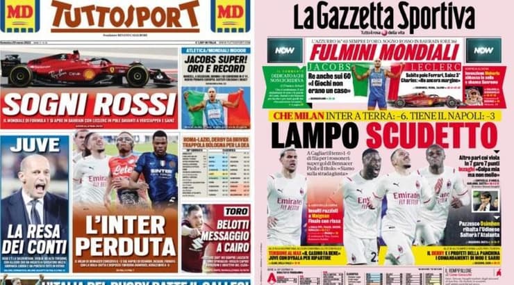 כותרות העיתונים באיטליה