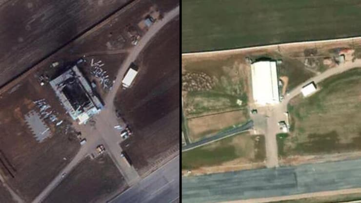 מפעל המל"טים במערב איראן - לפני התקיפה, ואחריה     
