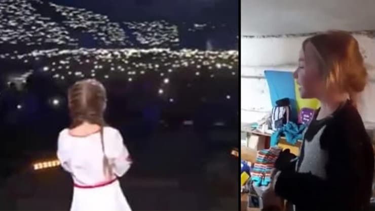 אוקראינה ה ילדה ה אוקראינית ששרה frozen במקלט מופיעה ב פולין